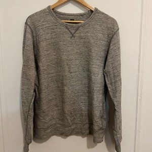 Uniqlo Light Grey Long-Sleeve Crewneck - Mens Medium